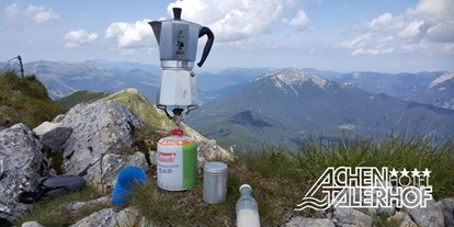 Wanderurlaub - Tiroler Unterland - geführte Wanderung im Rofan mit "Gipfel-Kaffeepause" - Hotel Achentalerhof