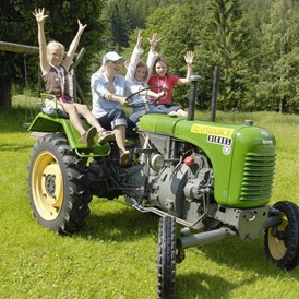 Wanderhotel: Oldtimer Traktoren Verleih - Trattlers Hof-Chalets