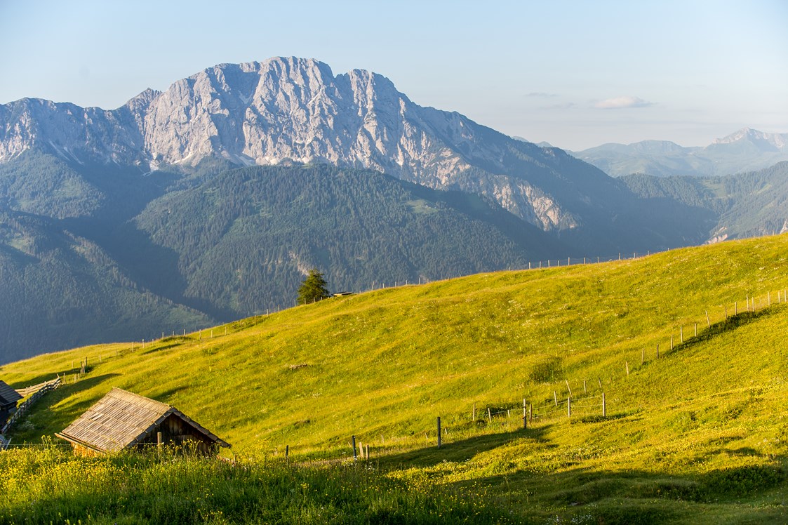 Wanderhotel: Blick auf den Reißkofel in den Gailtaler Alpen - Sattleggers Alpenhof & Feriensternwarte